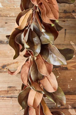 35" Bronzed Magnolia Leaf Garland