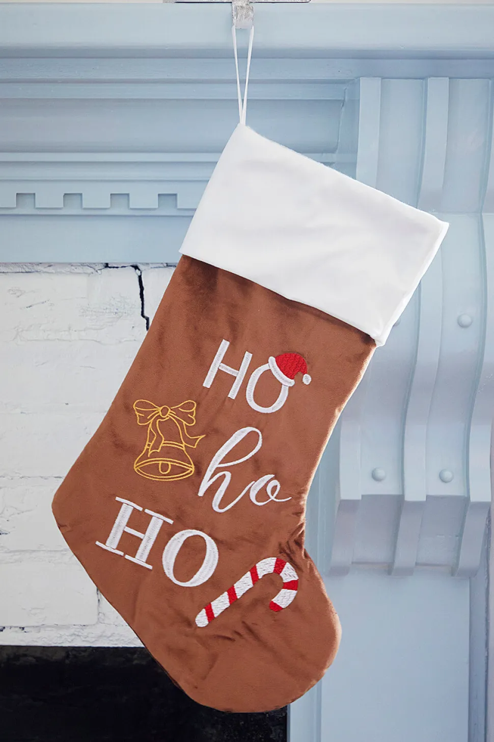 Brown Stocking with Ho Ho Ho
