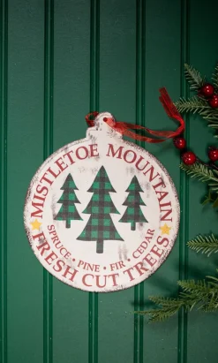 Buffalo Check Metal Holiday Design Christmas Ornaments