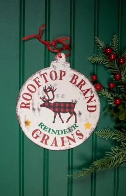 Buffalo Check Metal Holiday Design Christmas Ornaments