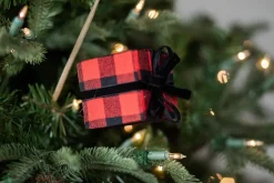 24” Buffalo Plaid Package with Bow Spray