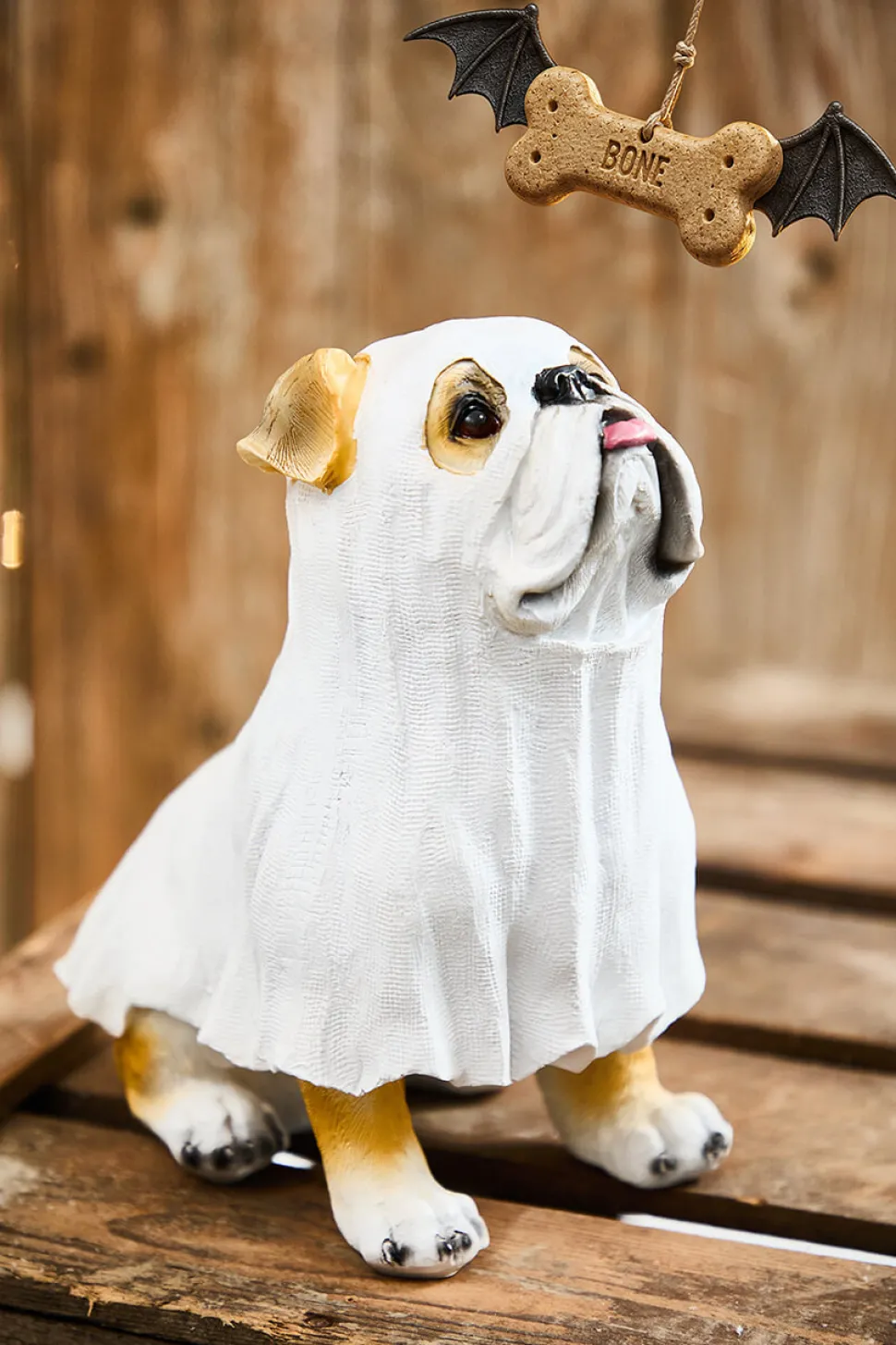 9" Bulldog Ghost Tabletop Halloween Figure