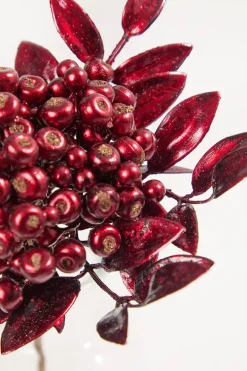 14" Burgundy Berry Bunch Metallic Stem