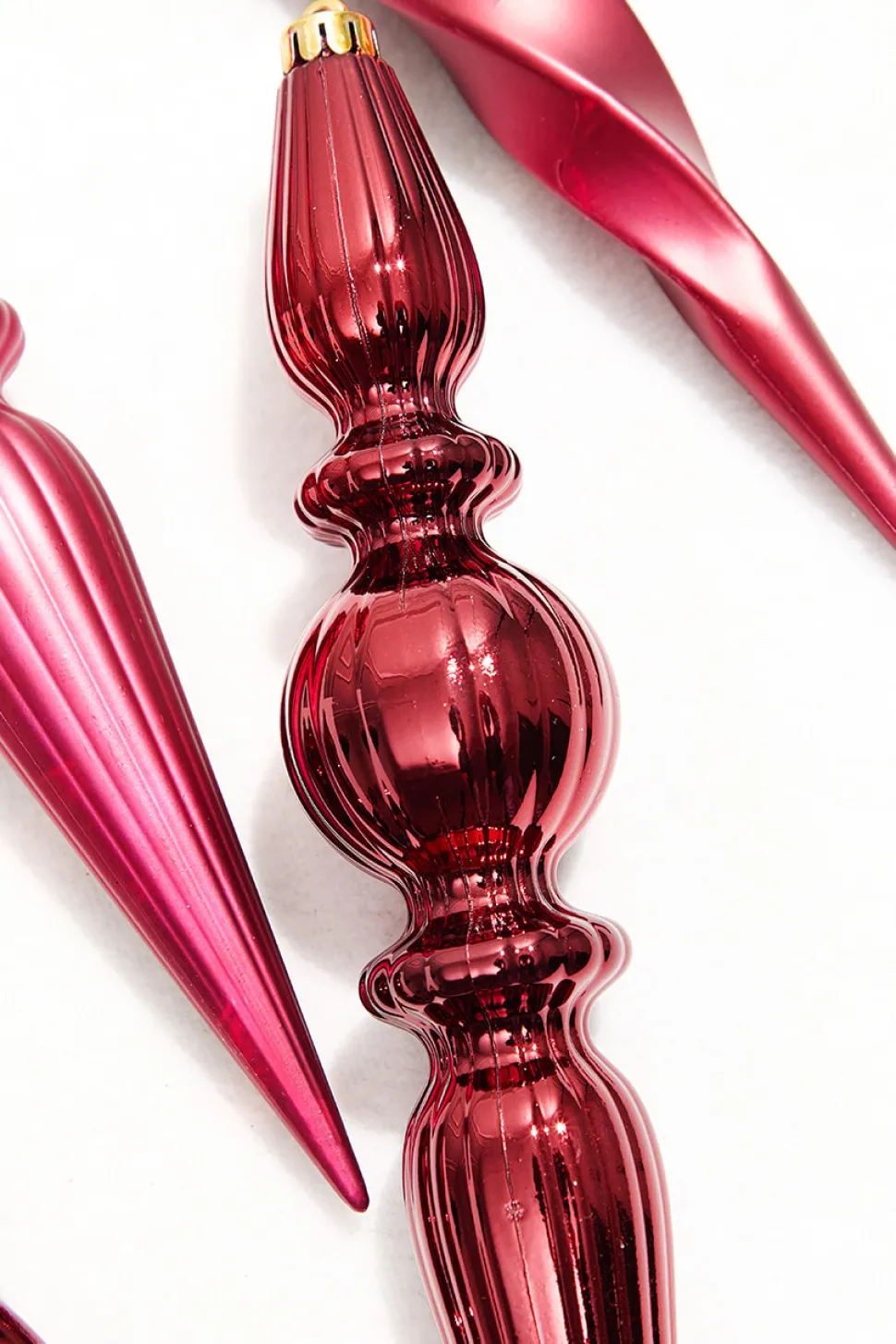 12" Burgundy Finial Boxed - Set of 4