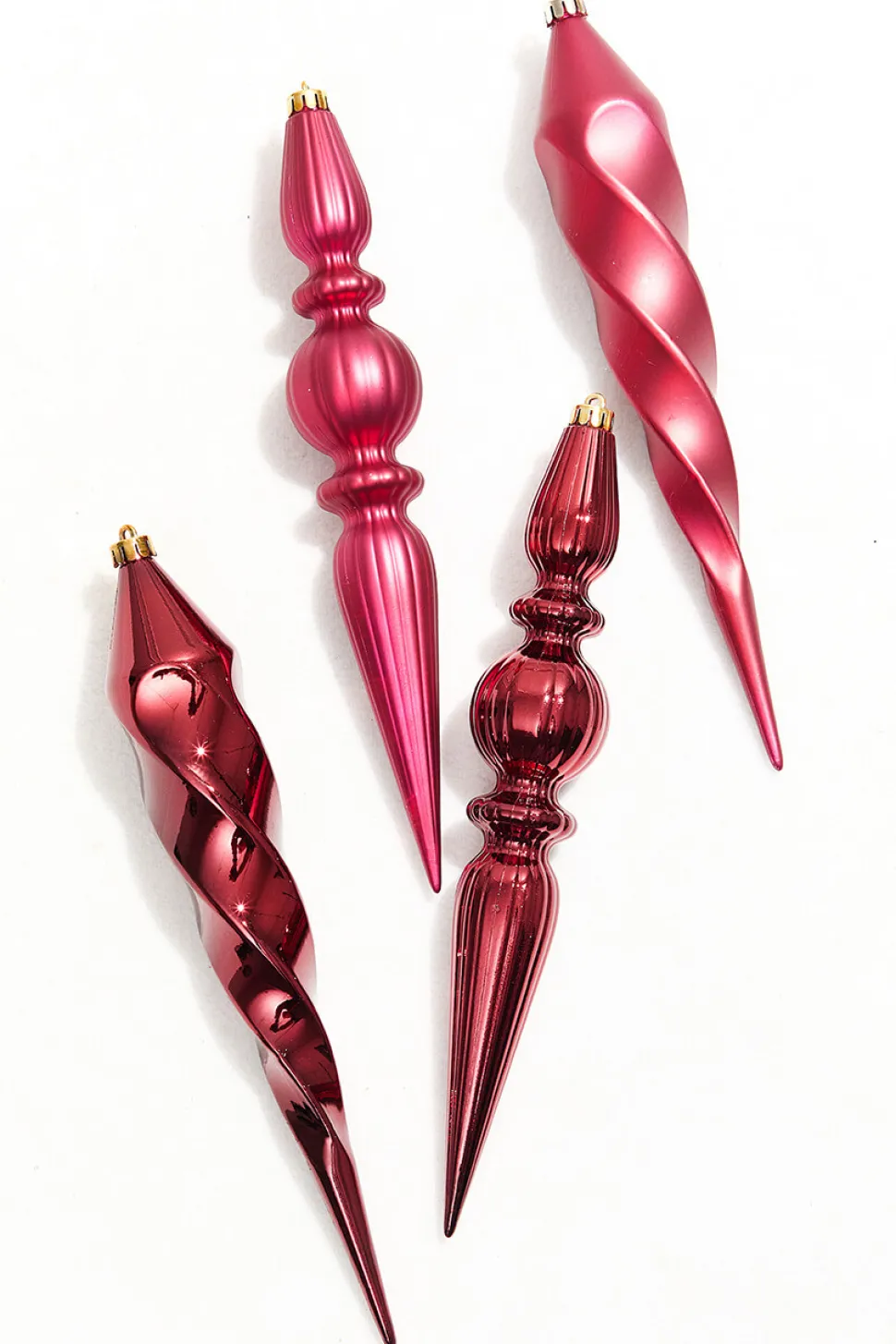 12" Burgundy Finial Boxed - Set of 4