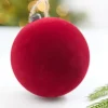 4" Burgundy Flocked Ball Ornament