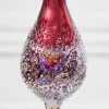 15.5" Burgundy Glass Drop Ornament