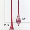 12" Burgundy Glass Drop Ornament
