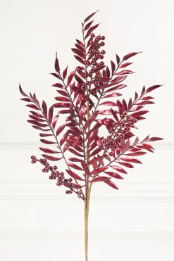 30" Burgundy Metallic Pepperberry Stem