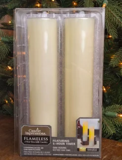 Candle Impressions Flameless Real Wax LED Candles - Set of 2
