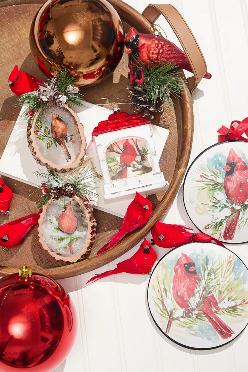 Cardinal Christmas Ornaments Mini Bundle