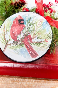 5.75" Cardinal & Pine Ornament