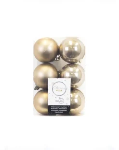 Cashmere Brown Assorted 6cm Shatterproof - Set of 12