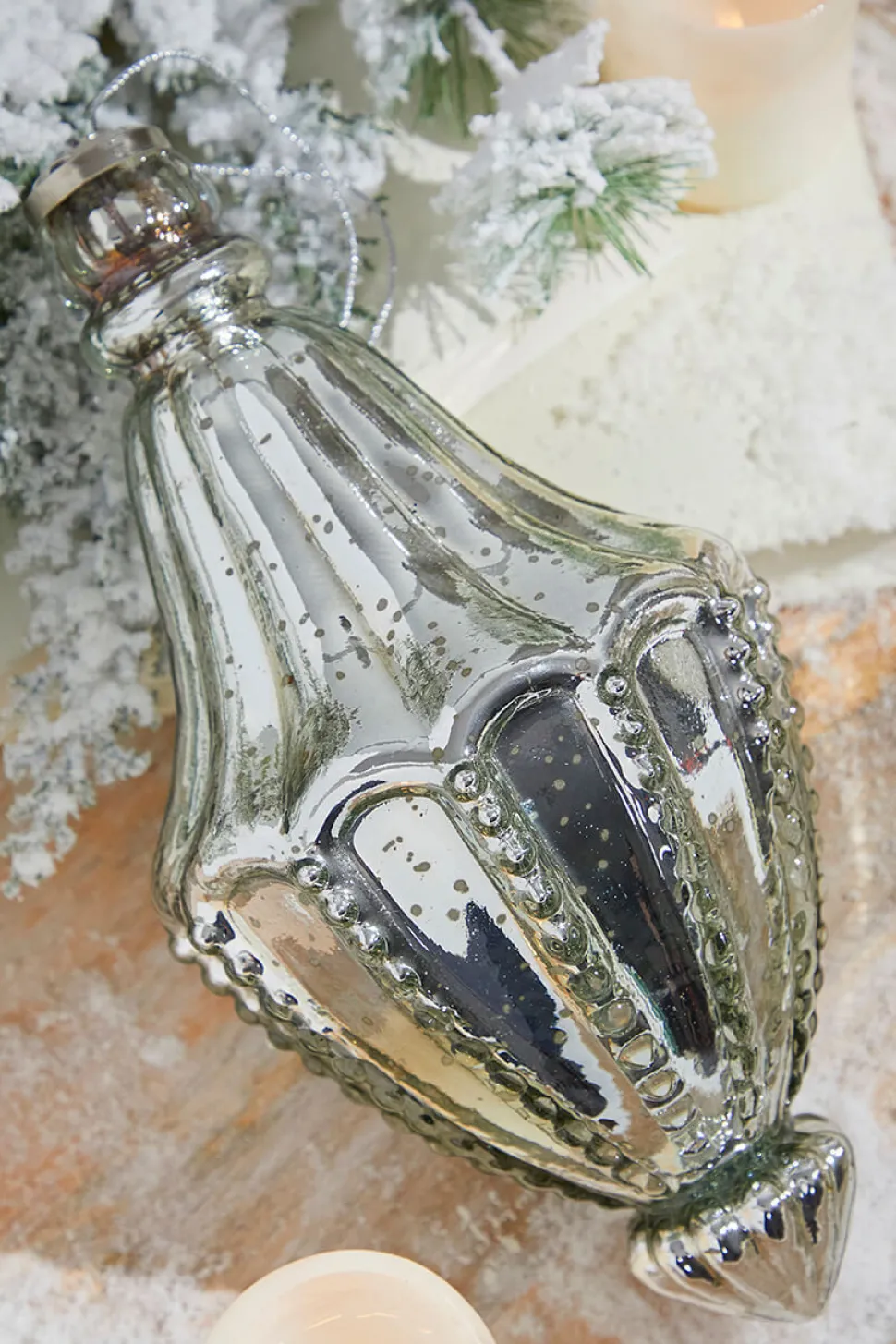 10" Catherdral Antique Mercury Glass Ornament