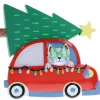 Cat In Christmas Car Personalizable Ornament