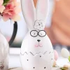 10.12" Ceramic Bunny w/ Glasses