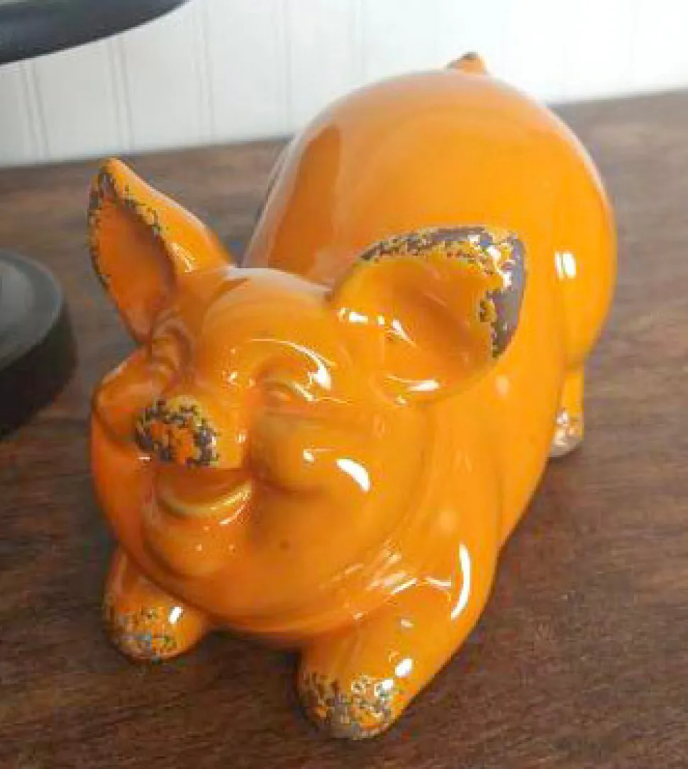 8.4” Ceramic Jolly Harvest Pig