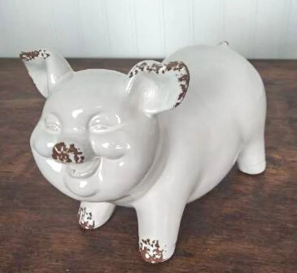 8.4” Ceramic Jolly Harvest Pig