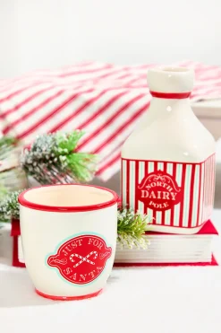 6" Ceramic Milk Jar "North Pole Dairy"