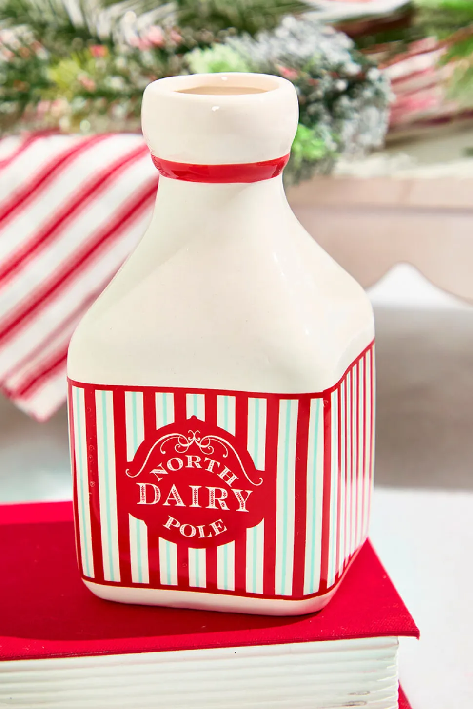 6" Ceramic Milk Jar "North Pole Dairy"