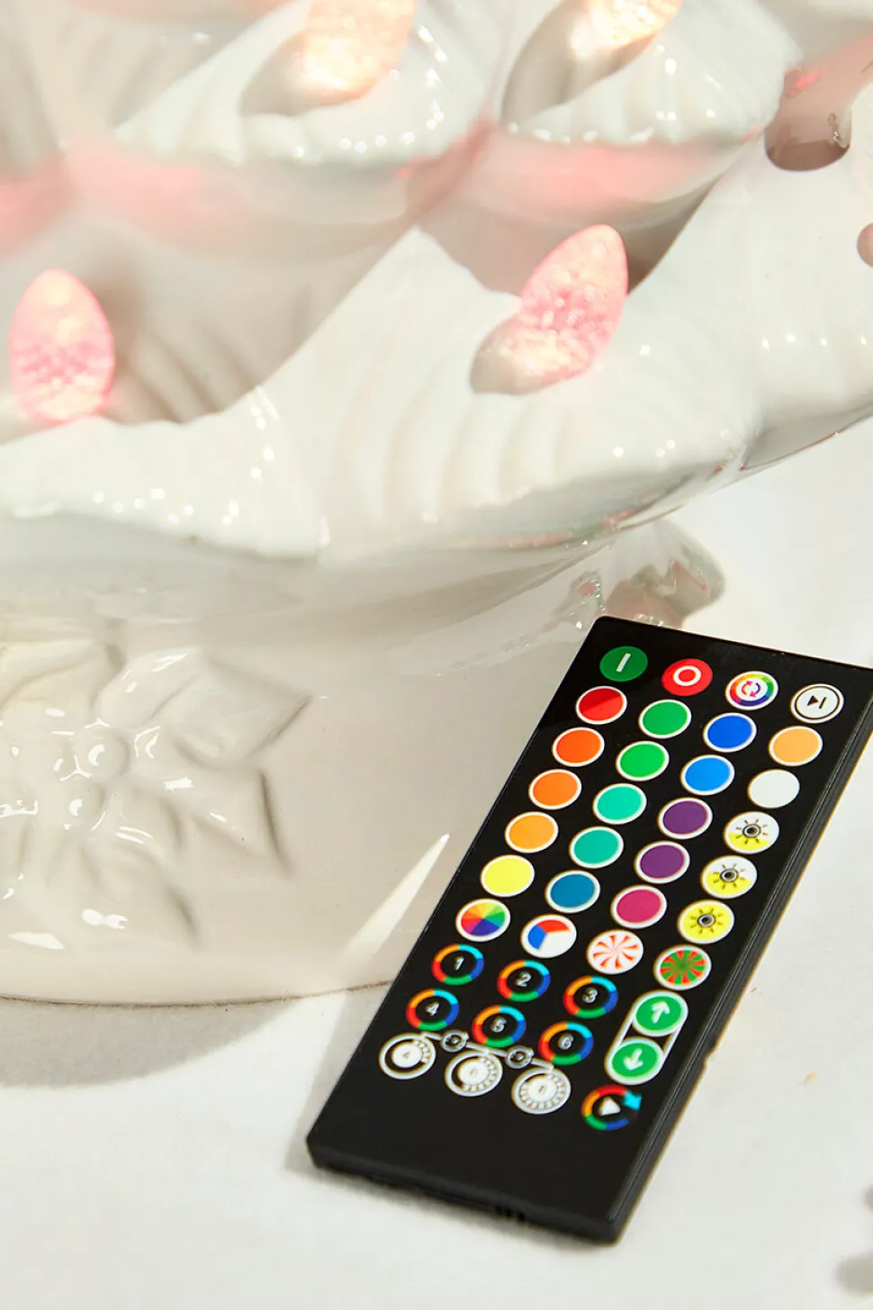 24" Ceramic Nostalgic RGB Tree - White