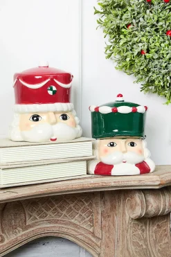 6" Ceramic Nutcracker Container - 2 Assorted