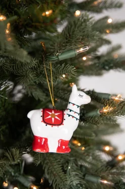 3.3” Ceramic Winter Llama Christmas Ornament