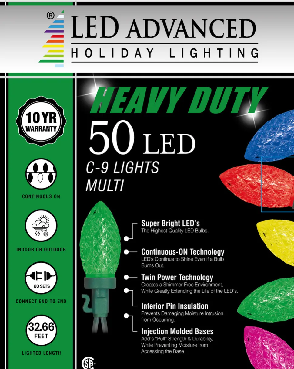 C9 Faceted Multi 50 LED Light Set