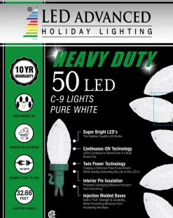 C9 Faceted Pure White 50 LED Light Set