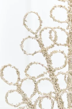 28" Champagne Beaded Glitter Loop Spray