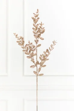 30" Champagne Glitter Eucalyptus Spray