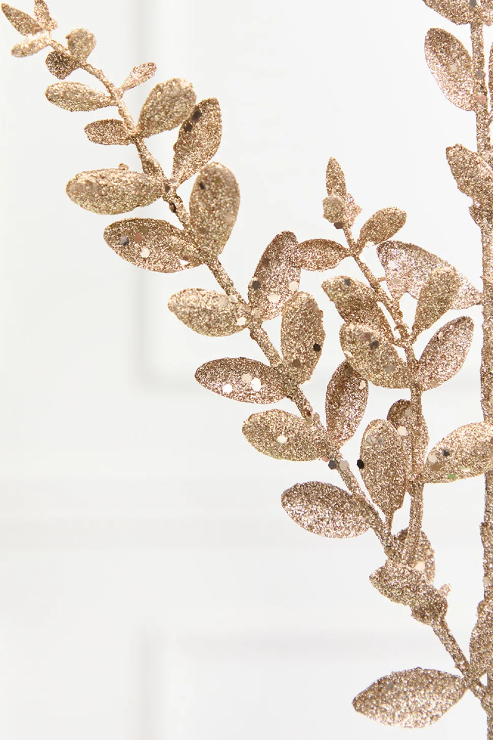 30" Champagne Glitter Eucalyptus Spray