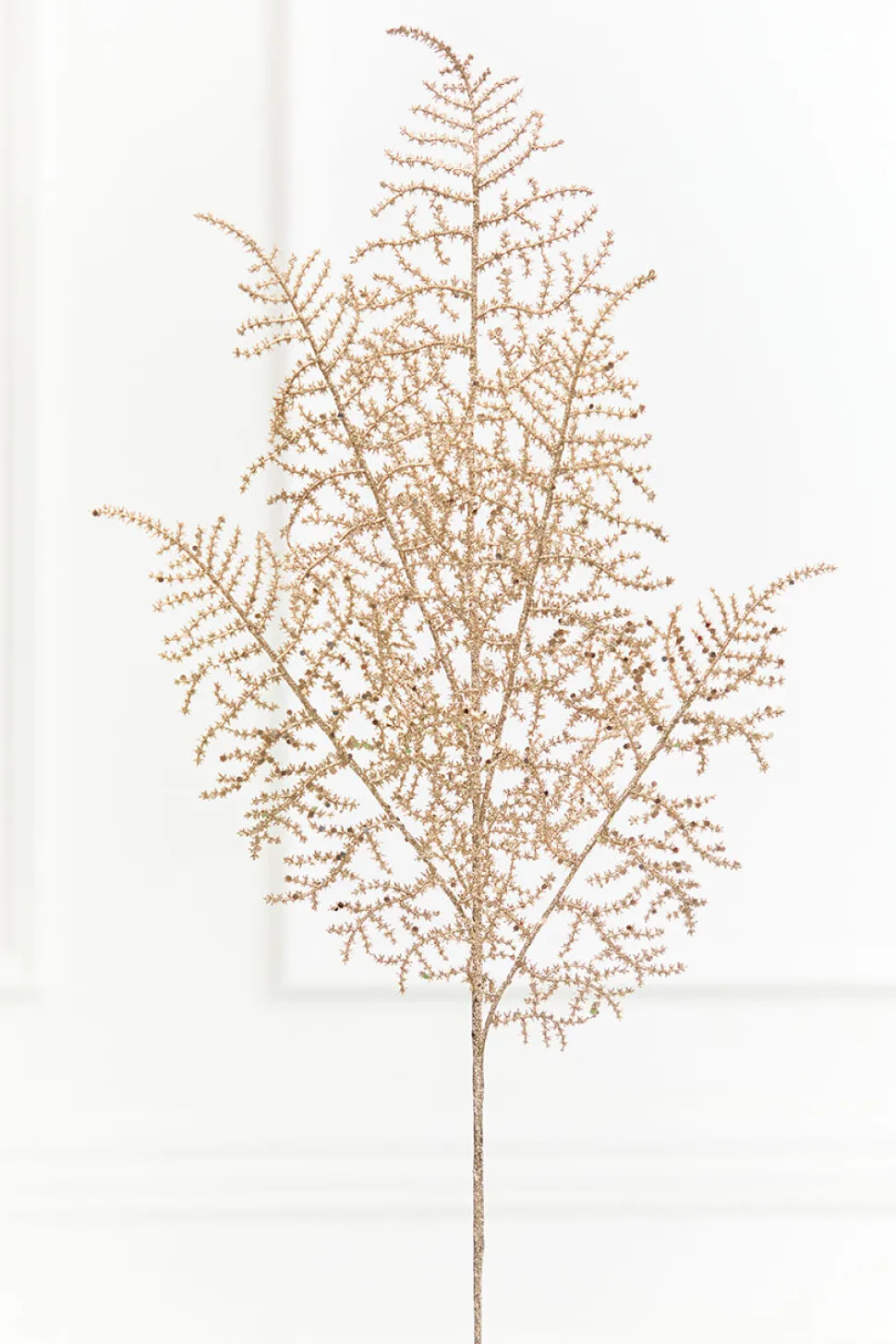 35" Champagne Glitter Fern Spray