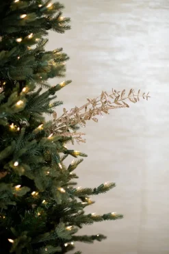 29” Champagne Glitter Sequin Boxwood Berry Spray