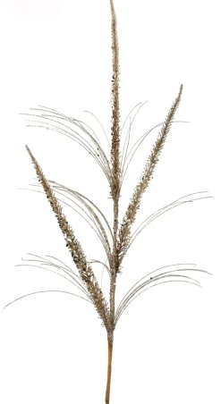 34” Champagne Glitter Triple Spike Grass Spray