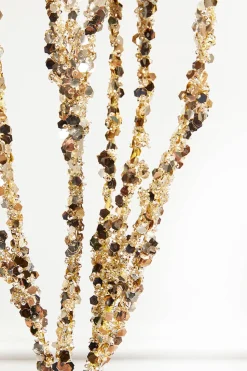 40" Champagne Laser Glitter Twig Spray