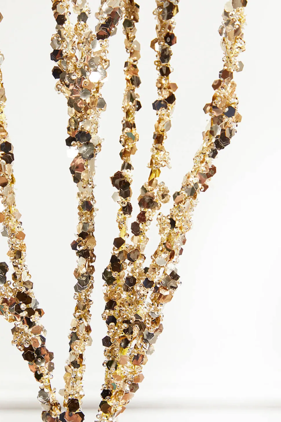 40" Champagne Laser Glitter Twig Spray