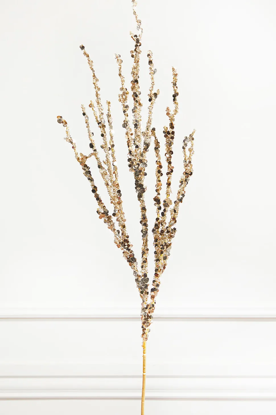 40" Champagne Laser Glitter Twig Spray