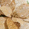 19" Champagne Metallic Poinsettia Stem