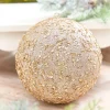 6" Champagne Sequin Glitter Ball Ornament