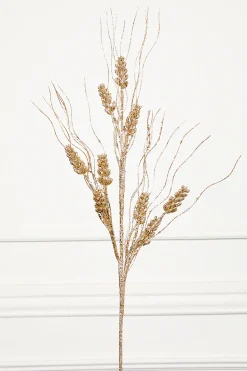 36.5" Champagne with Glitter Grass Spray