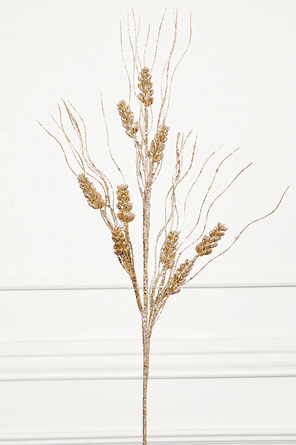 36.5" Champagne with Glitter Grass Spray