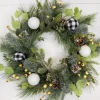 20” Christmas Pine Wreath with Ornaments , Pinecones & Berries