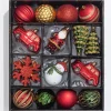 Christmas Shatterproof 25 Piece Assortment - Red, Green, Gold