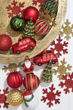 Christmas Shatterproof 25 Piece Assortment - Red, Green, Gold