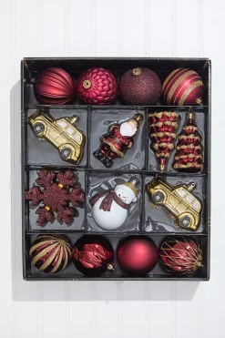 Christmas Shatterproof 25 Piece Assortment - Red, Gold