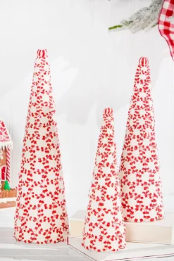 10.5" - 16.5" Clay Dough Peppermint Candy Trees - Set Of 3