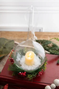 9” Clear White Candle Lamp Ornament