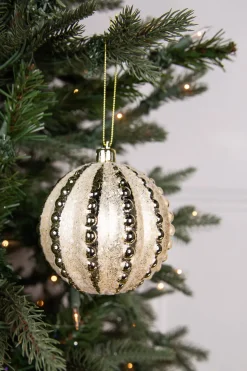 10cm Bead Stripe Ball Ornament