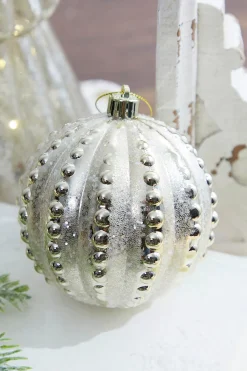 10cm Bead Stripe Ball Ornament